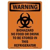 Signmission OSHA Warning Sign, 14" H, 10" W, Rigid Plastic, Biohazard No Food Or, Portrait, WS-P-1014-V-12986 OS-WS-P-1014-V-12986